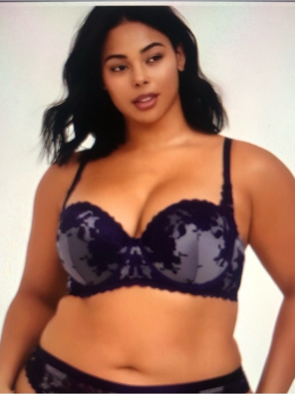 Torrid Plus Size Sexy Lace Strapless Push Up Bra Padded Size 46D Comfort Band